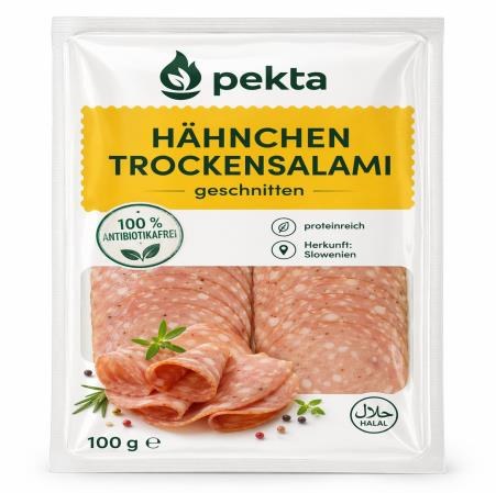 Verpackung Hähnchen Trockensalami